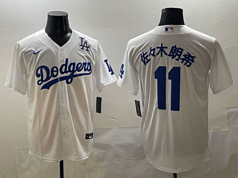 Men Los Angeles Dodgers 11 R.Sasaki White Game Nike 2025 MLB Jersey style 42510